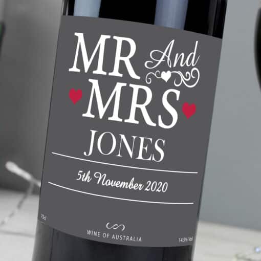 Personalised Mr & Mrs Red Wine