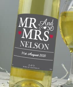 Personalised Mr & Mrs White Wine