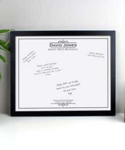 Personalised Occasion Black Signing Framed Print