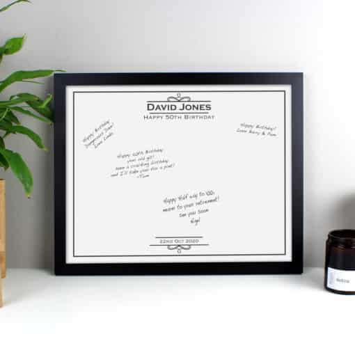Personalised Occasion Black Signing Framed Print
