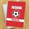 Personalised Red Football Fan A5 Notebook