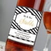 Personalised Art Deco Striped Rose Wine