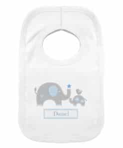 Personalised Blue Elephant 0-3 Months Baby Bib