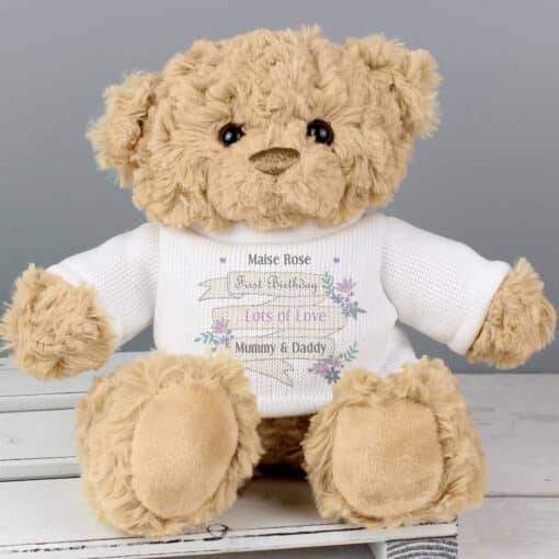 Personalised Garden Bloom Message Teddy Bear