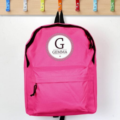 Personalised Star Name Pink Backpack