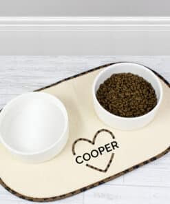 Personalised Love Heart Pet Bowl Placemat