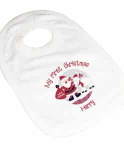 Personalised Rooftop Santa 1st Christmas Bib