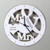 Personalised Mr & Mrs Shape Wooden Clock