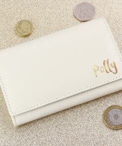 Personalised Gold Name Cream Purse