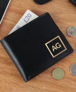 Personalised Gold Initials Leather Wallet