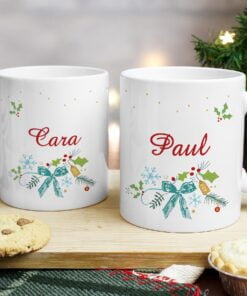 Personalised Classic Christmas Mug Set