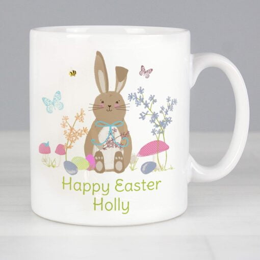 Personalised Easter Meadow Bunny Mug