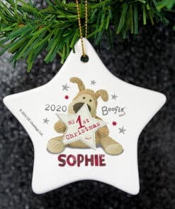 Personalised Boofle My 1st Christmas Ceramic Star Decoration