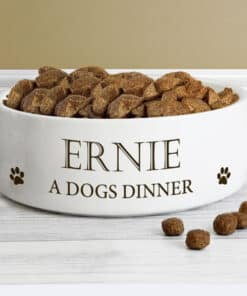 Personalised Paws 14cm Medium White Pet Bowl