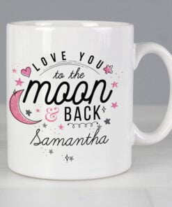 Personalised To The Moon & Back Pink Mug