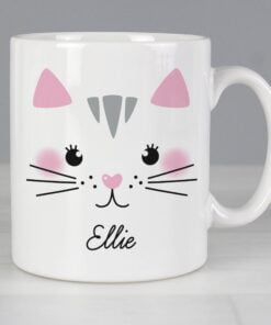 Personalised Cute Cat Face Mug