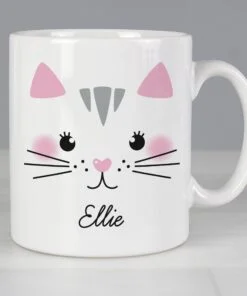 Personalised Cute Cat Face Mug