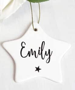 Personalised Name Ceramic Star Decoration