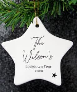 Personalised Free Text Ceramic Star Decoration