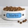 Personalised Blue Plaque 14cm Medium Pet Bowl