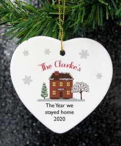 Personalised Cosy Christmas Ceramic Heart Decoration
