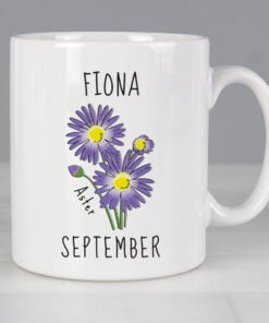 Personalised September Birth Flower - Aster Mug