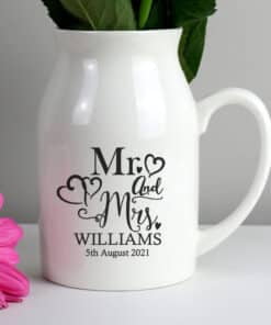 Personalised Mr & Mrs Flower Jug