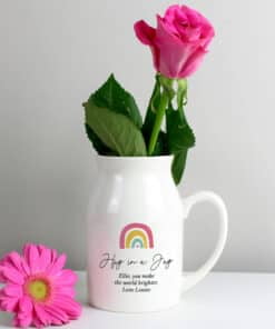 Personalised Rainbow Flower Jug