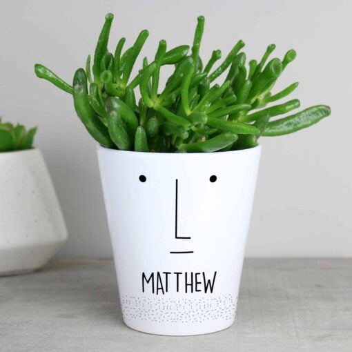 Personalised 'Mr Face' Plant Pot
