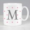 Personalised Monogram Pink Spot Mug
