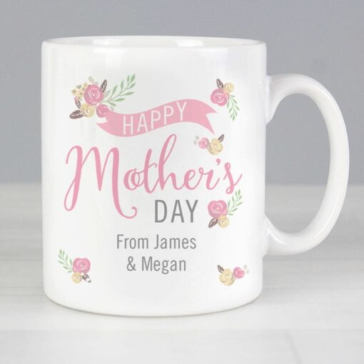 Personalised Floral Bouquet Mothers Day Mug