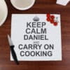 Personalised Keep Calm Glass Chopping Board/Worktop Saver