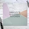 Personalised Geometric Glass Chopping Board/Worktop Saver