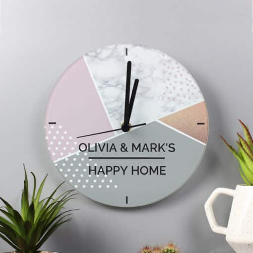 Personalised Geometric Glass Clock