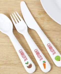 Personalised 'First Christmas Dinner' 3 Piece Plastic Cutlery Set
