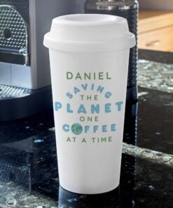 Personalised 'Saving the Planet' Insulated Eco Travel Cup