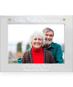 Personalised Silver 7x5 Golden Anniversary Landscape Photo Frame