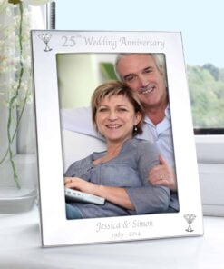 Personalised Silver 5x7 25th Wedding Anniversary Photo Frame