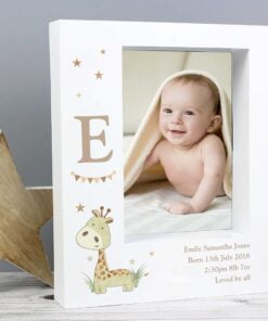 Personalised Hessian Giraffe 5x7 Box Photo Frame