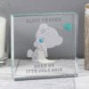 Personalised Tiny Tatty Teddy Large Christening Crystal Token