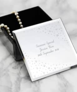 Personalised Any Message Diamante Glass Trinket Box