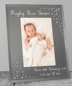 Personalised Any Message 4x6 Diamante Glass Photo Frame