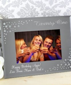 Personalised Twenty One Diamante 6x4 Glass Photo Frame