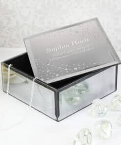 Personalised Diamante Name & Message Glass Trinket Box