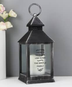 Personalised Antique Scroll Rustic Black Lantern