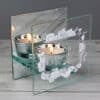 Personalised Soft Watercolour Mirrored Glass Tea Light Candle Holder