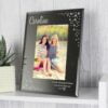 Personalised Swirls & Hearts Diamante 4x6 Glass Photo Frame