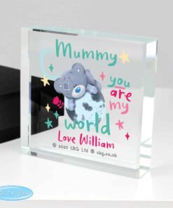 Personalised You Are My World Me To You Large Crystal Token
