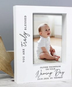 Personalised 'Truly Blessed' Naming Day 5x7 Box Photo Frame