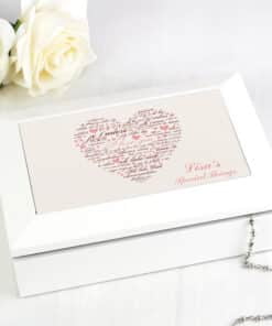 Personalised I Love You White Jewellery Box